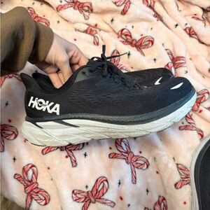 Hoka Black and White Athletic Shoes